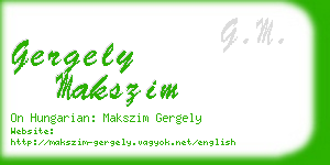 gergely makszim business card